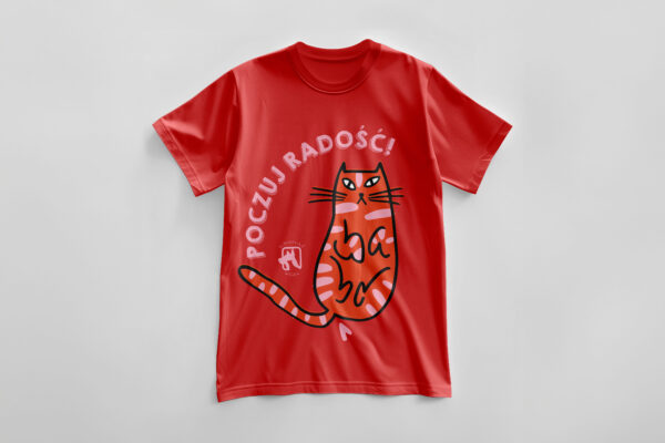 KOSZULKA DZIECIECA POCZUJ RADOSC CZERWONA KOSZULKA DZIECIECA POCZUJ RADOSC CZERWONA
