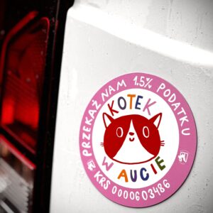 Magnes na auto - Kotek w aucie | różowy